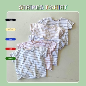 Áo thun trẻ em croptop có tay AT40 (데끼 스트라이프티)